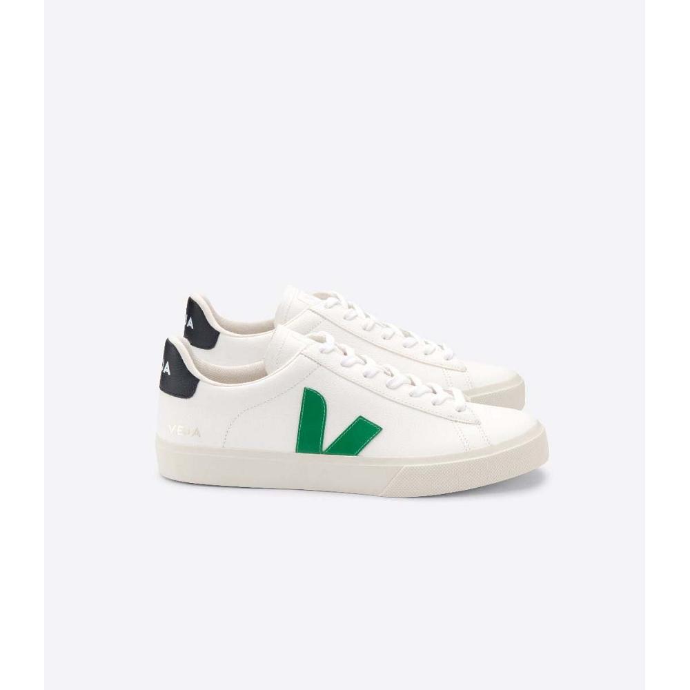 White/Black Men\'s Veja CAMPO CHROMEFREE Low Tops Sneakers | AU 204JPQ